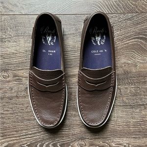 Cole Haan Brown Pebbled Leather Loafer Shoes